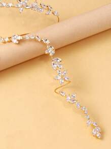 1pc Fashionable Rhinestone Finger Chain Bracelet, Simple & Versatile For Women