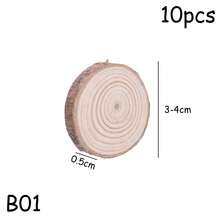1-10pcs 3-12cm Thick Natural Pine Round Unfinished Wood Slices Circles With Tree Bark Log Discs DIY Crafts Wedding Party Painting - Multicolor - View 16