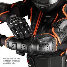1pc Orange & Black Motorcycle Protective Gear, Chest, Back & Elbow Guards, Motocross Racing Safety Jacket, Unisex, Motorcycle Accessories