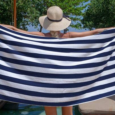 Toalla de Playa Extra Grande 1 pieza | Sus Medidas son100*180cm, Toalla de Piscina de Microfibra Ultra Suave, Súper Absorbente, a rayas. | Toalla de Cabina de Secado Rápido para el Verano y Vacaciones