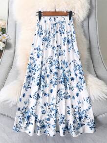 Women's Sweet & Elegant Fashion Versatile Loose Floral Printed A-Line Skirt