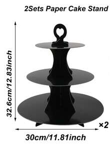1pc Solid Color Paper Cake Stand, 3-Tier Paper Cupcake Display Rack, Cake Decorative Rack Set, Paper Cake Tray, Dessert Display Stand, Paper Cupcake Tower Dessert Rack, Home Decor, Kitchen & Dining Table Decor, Suitable For Birthday, Wedding, Bridal Shower, Baby Shower, Picnic And More Occasions. - Multicolor - View 19