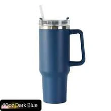 1pc 1200mlCold Drink Cup With Handle And Straw, Stainless Steel Flat Bottom Cup With Handle And Leakproof Design, Outdoor Travel Cup With Carrying Strap And Dustproof Silicone Cap, Reusable Water Bottle With Straw And Lid, Outdoor Camping Insulated Water Bottle, Travel Tumbler - Multicolor - View 10