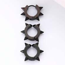3pcs Stud Hoop Earrings In Punk Style (Female), Gothic Rock Hip Hop Style Earrings (Male And Female), Suitable For Parties, Parties, Everyday Wear