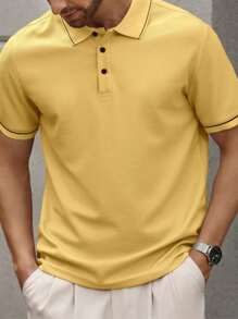 Polo a maniche corte casual da ufficio con righe per uomo Manfinity Bizformal