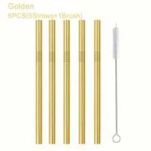 4/6pcs Wide 12mm Stainless Steel Metal Boba/Bubble Tea Straws Set - High Quality Polished Reusable & Easy To Clean, Suitable For Boba/Smoothies/20oz Cups - Great For Thick Drinks & Slushies (Silver/Colored),School Supplies