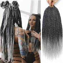 1/8 Packs Senegalese Twist Crochet Hair 14/18 Inch Crochet Hair, Small Twist Crochet Braids Hair Hot Water Setting, Pre-Looped Crochet Braiding Hair