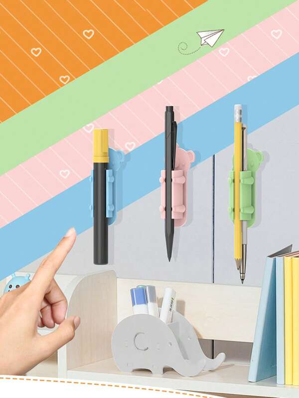 1pc Silicone Pen Holder Office Pen Holder Pen Holder Makeup Brush Pen Holder Suitable For Sharpie Pens Ballpoint Pens Pencils,School Supplies,Back To School
