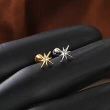 1PC Tytan 16G Błyszczący CZ Gwiazda Północna Kolczyk Stud Płaskie Tylne Labret Chrząstka Tragus Helix Conch Lobe Piercing Nos Biżuteria