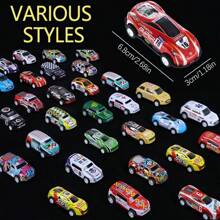 Children's Toy Car Set, Includes Functional Metal Cars And Storage Box. 20pcs Is S Size, 30pcs Is M Size, Car Colors Are Random. Suitable For Boys And Girls Aged 3+ As Birthday, Christmas, Halloween, Thanksgiving Gift,Back To School