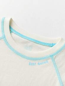 mini bala Boys' And Girls' Baby T-Shirt Summer Infant Cool Antibacterial Short Sleeve T - Milky White - View 3