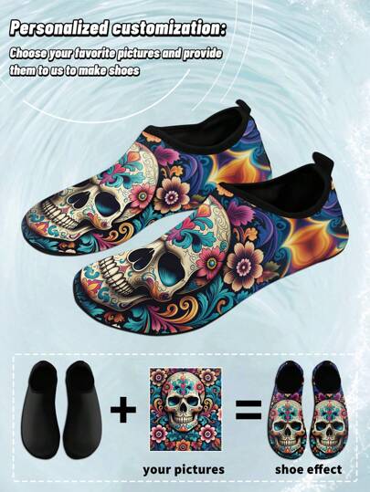 Men's Custom Water Shoes, Customized Photo Quick-Dry Aqua Socks Swim Beach Barefoot Yoga Exercise Wear Sport Accessories, Pool Camping Must Haves Adult Youth Size