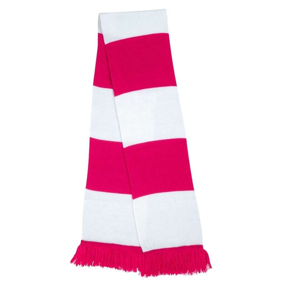Result Team Fringed Scarf (Fuchsia/White) - Pink - View 1