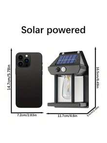 1 đèn LED năng lượng mặt trời đa chức năng, bóng đèn sợi đốt vonfram, cảm biến chuyển động, di động, thích hợp cho hàng rào sân vườn, tường hiên nhà, nhà kho, sân vườn, đèn trang trí ngoài trời, hiên nhà. - ánh sáng trắng ấm áp - Xem 12