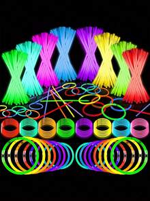 50/100pcs Neon Glow Sticks 8" - Assorted Colors, Colorful Neon Glow Sticks, Suitable For Parties, Bars, Nightclubs | Plastic, Christmas Party Decoration,No Power Required | Perfect For Party Decoration,Christmas Perfect For DIY Necklaces & Bracelets, Ideal Party Favors - Multicolor - View 2