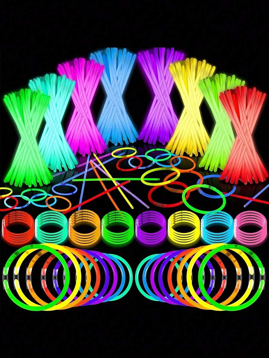 50/100pcs Neon Glow Sticks 8" - Assorted Colors, Colorful Neon Glow Sticks, Suitable For Parties, Bars, Nightclubs | Plastic, Christmas Party Decoration,No Power Required | Perfect For Party Decoration,Christmas Perfect For DIY Necklaces & Bracelets, Ideal Party Favors