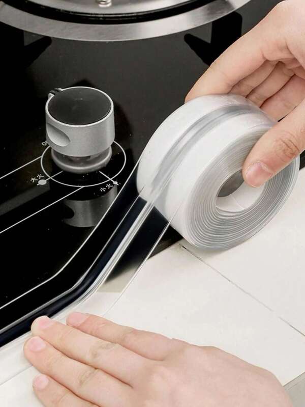 1roll Waterproof Mildew-Proof Toilet Caulk Strip, Self-Adhesive Sealing Tape For Kitchen Bathroom, Bathroom Waterproof Tape To Avoid Wet, Kitchen Sink Beautiful Seam Stickers