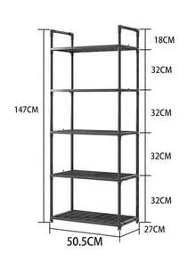 5-Tier Multi-Purpose Kitchen Storage Cart, Multi-Layer Living Room Storage Rack, Spice Rack Organizer - Black - View 6