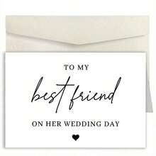 1pc Sincere Wedding Greeting Card, "TO MY Best Friend ON HER WEDDING DAY", Is Suitable For Giving To Good Friends On The Wedding Day, Expressing Sincere Emotions, Wedding Greeting Card For Groom And Bride, Wedding Gifts(12x17cm)/(4.72x6.7in) - Multicolor - View 13