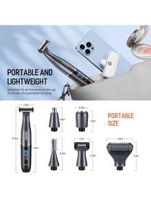 6-In-1 Multifunctional Electric Shaver, Painless Women's Bikini Trimmer, Precision Body And Facial Hair Removal, Dry And Wet Dual-Use Painless Shaver Set - Black - View 8