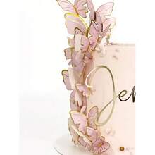 Butterfly Cake Topper Baking Cake Decoration Acrylic Cake Topper Decoration Tools - Pink - View 7