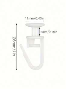 20/50 piezas Ganchos para riel de cortina de ventana, ganchos para cortinas, deslizadores de cortinas - Juego de rieles de cortina de techo con ganchos plegables con candado, adecuado para habitaciones y particiones