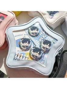 1pc Y2K Japanese Harajuku Kawaii Style High School Teen Girls JK &Lolita Bag Casual Campus Shoulder Bag,Millennial Hottie Cute Star Black Crossbody Bag,Transparent PU Leather Bag,Large Capacity DIY Badges Display Plate Ita Bag,Perfect Gifts For Women,Suitable For Daily Use,Comic Con,Concert,School,University Classroom,High School Junior High School Students Bag,Back To School Essentials,Collegue Homecoming,Second Dimension Fans,Japanese Anime Fans - Multicolor - View 14