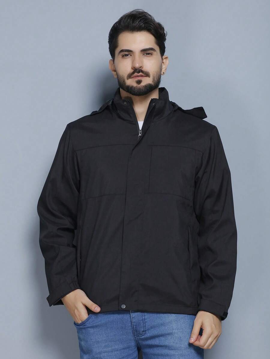 Autumn And Winter Solid Color Coat Warm And Fashionable - Negro - Ver 1