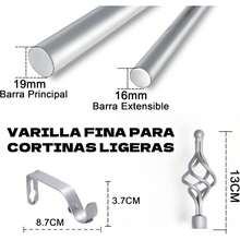 Curtain Window Rods - Argent - Voir 4