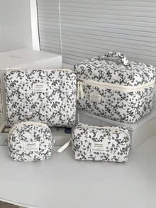 1 Stück/Set bedruckter Kosmetikbeutel im Ditsy-Blumenmuster, tragbarer Reise-Make-up-Beutel mit Reißverschluss, multifunktionale Aufbewahrung für Hautpflege, Kosmetik, Lippenstifte, Nagellack, ideal als Geschenk für Mutter, Schwester, Freundin, Lehrerin oder sich selbst, Make-up-Tasche, Reiseessentials, Wintergeschenke für Frauen, Schulmaterial, Leopardendruck Dackel - Schwarz und Weiss - Übersicht 20