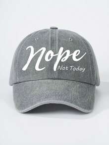 1pc Printed "NOPE" Adjustable Washed Baseball Cap, Adult Size, Casual Sun Protection Hat Suitable For Spring Autumn Travel, Versatile Youth Y2K Style Sun Hat - Baseball Cap - View 7