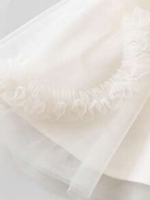 mini bala Girls' Mesh Skirt Soft Lightweight Pure Cotton Lining Floral Elegant 2025 Summer New - Ivory - View 7