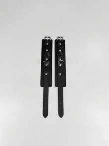 1/2pcs Fashionable Leather Bracelet With Square & Round Rivets, Non-Mainstream Punk Rock Style, Suitable For Daily Wear