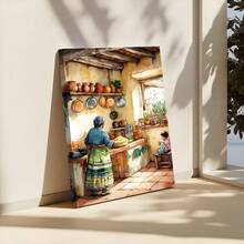 1 Pc Traditional Mexican Folk, Rustic Kitchen Framed Wall Print Canvas Wall Art-Retro 2D Artwork Wall Poster Decoration For Living Room, Bedroom, Home Decor, Ready To Hang - 白色 - 查看 3