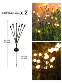 Solar Garden Lights, 1/2Pcs Starburst Swaying Light - Swaying When Wind Blows, Solar Lights Outdoor Decorative, Color Changing RGB Light For Yard Patio Pathway Decoration