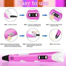 1 zestaw długopisów 3D - różowy, zawiera 9 kolorów filamentu PLA i uchwyt na długopis 3D, album do rysowania, kabel USB, bez adaptera. Nadaje się jako prezent na ukończenie szkoły, prezent na wieczór panieński, prezent dla druhny, prezent na dzień ojca, prezent na wieczór panieński, upominek ślubny, dekoracja na przyjęcie urodzinowe i artykuły ślubne