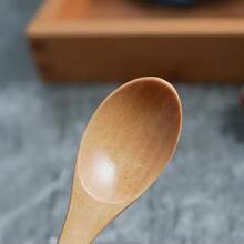 10 Pcs Stirring Spoon Wood Soup Spoons Eating Mixing Stirring Cooking Long Handle Spoon Japanese Coffee Mixing Spoon Kitchen Utensils,School Supplies