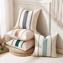 1 件波西米亚风格靠垫套，农舍装饰枕套，适用于沙发、床、客厅家居装饰 - 豆綠 - 查看 6