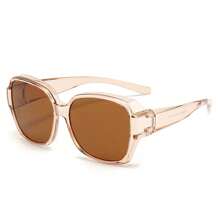 1pc New Stylish Clip-On Fashion Glasses For Prescription Glasses, Women Anti-Glare Driving Eyewear For Summer Beach Vacation,Outdoor,Travel Shades Casual Style Oversized Square Frame For Going Out Outfit,Back To School