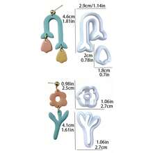 2pcs Flower Shaped Clay Molds For Jewelry Making, Earring Craft DIY - White - View 8