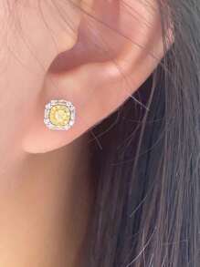 1 pieza Pendientes elegantes de mujer de plata de ley 925, pendientes minimalistas de estilo francés para uso diario, regalo