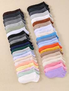 10 Pairs Of Random Children's Boat Socks Candy Color Random Color Boys And Girls Suitable For Daily Life Children's Sports Socks - Multicolor - View 4