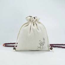 1 件装宠物骨灰袋猫狗棉麻双层骨灰盒 - 白色 - 查看 5