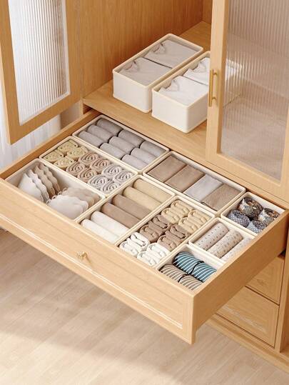 1PC Clothes Organizer, Underwear Organizer, Clothes And Socks Organizer, Underwear Organizer, Foldable Organizer, Clothes Divider Organizer, Washable Sorting Organizer, Drawer Organizer, Fabric Storage, One Click Pickup, Clean And Tidy, Convenient Organizer, Lingerie Storage Organizer, Cabinet Wardrobe Organizer.