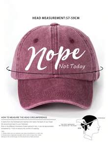 1pc Printed "NOPE" Adjustable Washed Baseball Cap, Adult Size, Casual Sun Protection Hat Suitable For Spring Autumn Travel, Versatile Youth Y2K Style Sun Hat - Baseball Cap - View 8