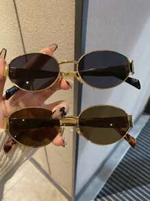 2 pares de gafas de moda con montura redonda de metal para adolescentes, accesorios para vacaciones de verano en la playa