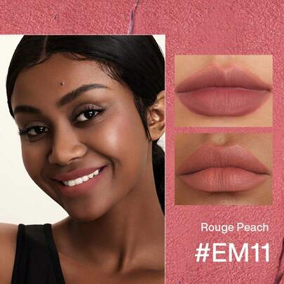 INTO YOU 哑光唇釉，超持久液体唇膏，防水，持久显色，轻盈唇釉质地，唇颊两用，春夏柔和红色唇膏 (EM11)