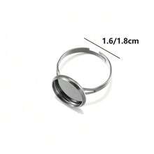 10pcs Adjustable Stainless Steel Blank Ring Bases Suitable For 10/12/14/16/18/20/25mm Glass Domed Cabochon, For DIY Ring Jewelry Making - Ring Setting - View 11