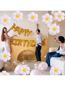 7 Stücke Bienen & Margerite Folienballon Set - Aluminium Folienballons geeignet für Frühling, Geburtstag, Jahrestag, Abschluss, Muttertags Partydeko - Auch geeignet für Hochzeiten, Taufen, Thanksgiving, Valentinstag und weitere Anlässe