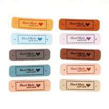 10/25/50 szt. Ręcznie robione metki na szydełku Ręcznie robione skórzane etykiety Skórzane metki na przedmioty ręcznie robione Zdobienie Dzianiny Akcesoria z otworem dla majsterkowiczów Szycie szydełkowej czapki - losowy kolor